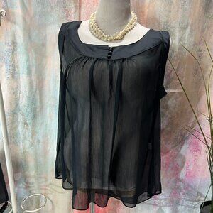 📌Massimo Light Transparent Plus Size Chiffon Tank Top - Blouse